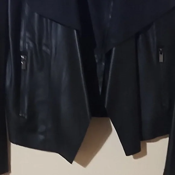 BAGATELLE BLACK VEGAN LEATHER JACKET. - Picture 3 of 8